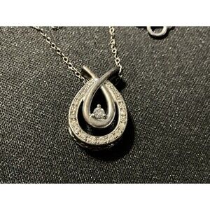 925 K.S. 14in Diamond Pendant Slide Through Chain